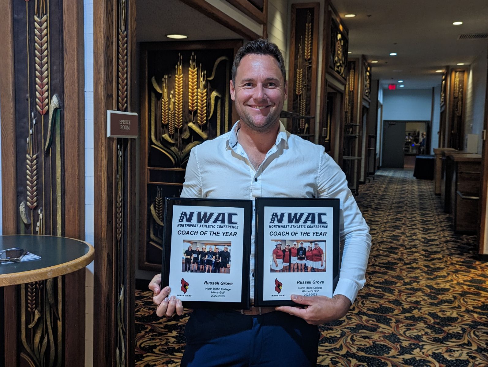 Coach Russell Grove named NWAC Coach of the Year for men's and women's golf