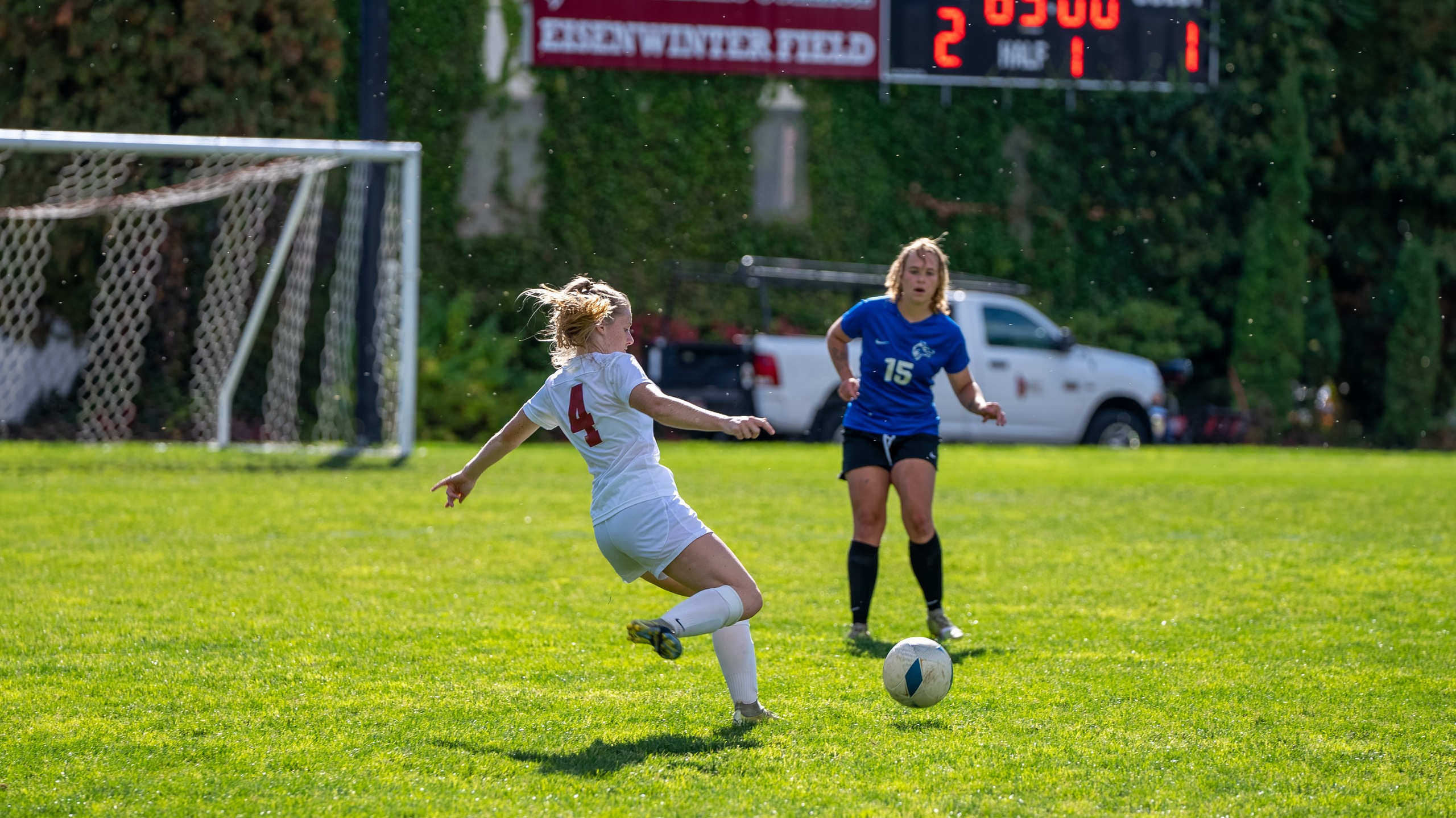 NIC women's soccer player in action.